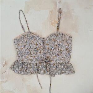Floral Lace-Trim Crop